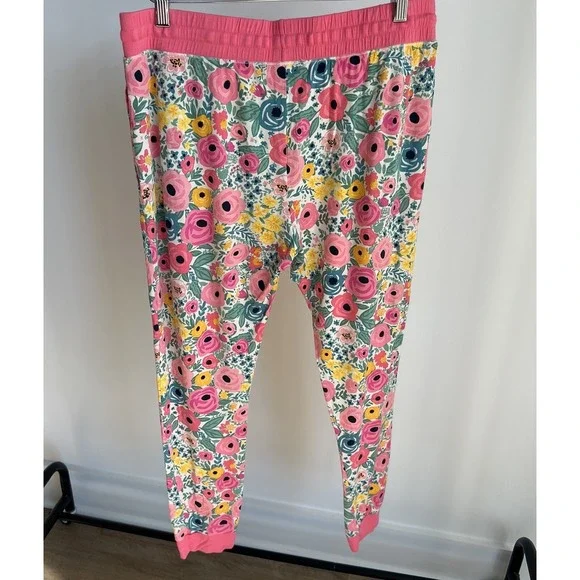 Little Sleepies Secret Garden Pink Floral Pajama Pants Lunaluxe Sz M Bamboo Pjs - Picture 5 of 8